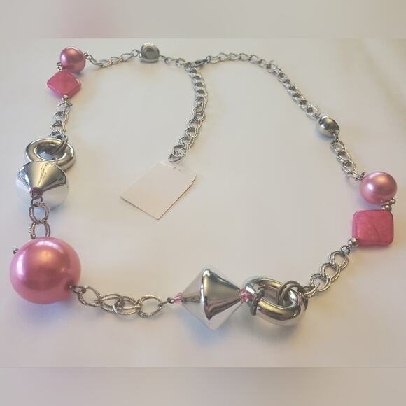 Treska glam funky beaded long statement adjustable link necklace - Picture 2 of 4